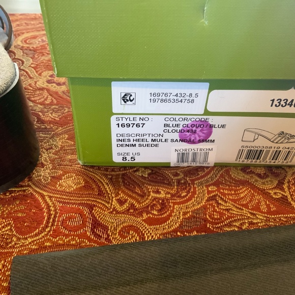 Tory Burch Ines Heel Mule Sandal 55MM Denim Suede in Blue Cloud Sz 8.5,BNIB, - Picture 5 of 6